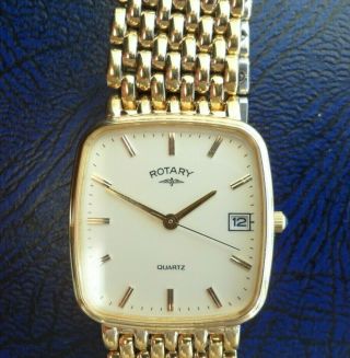 Vintage Mens Gold Plated Rotary Quartz Watch 4565 Ucar 315 Repair Or Spare