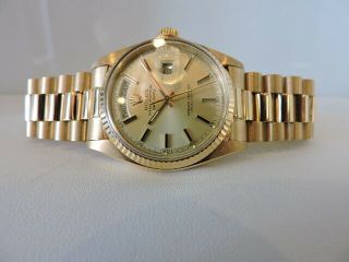 Rolex President Day - Date 18k Yellow Gold Champagne Stick Dial 1803 36mm Ref:1803