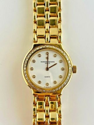 Vacheron Constantin Classic 18k Yellow Gold Quartz Ladies Watch & Diamond Bezel