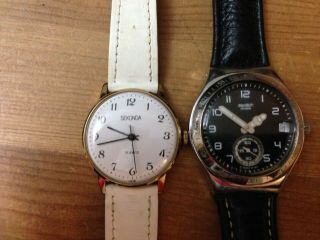 2 Vintage Watches Sekonda 19 Jewels Russian Soviet Vintage 1980s,  Swatch Irony