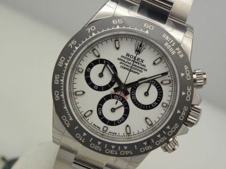 Rolex Daytona 116500 Stainless Steel Ceramic Bezel White Panda Dial 40mm Watch