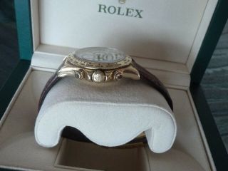 Rolex Daytona 18k Yellow Gold White Dial Chronograph Watch with Zenith Mo 16518 7