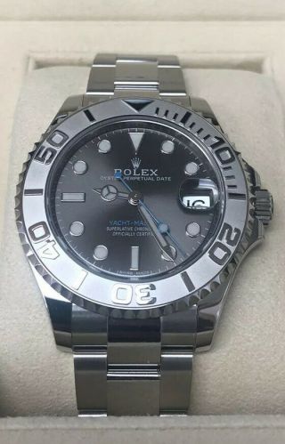 Rolex Yacht - Master Rhodium Dial Steel And Platinum 37 Mm Watch 268622rso