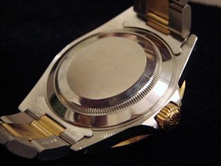 Mens Rolex Submariner Date 18k Yellow Gold & Steel Watch Blue Dial Bezel 16613 6
