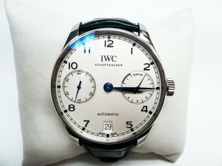Iwc Portugieser Iwc500705 Ss Auto Strap Wristwatch,  Box & Booklets