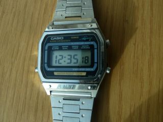 Vintage Casio Lcd Watch Ws - 710 Marlin Blue/yellow Module 145 With Boxes