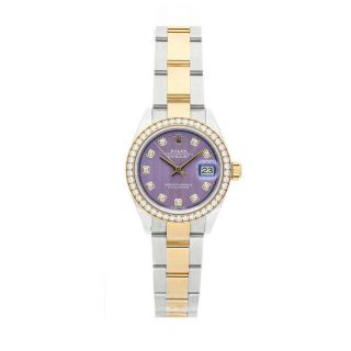 Rolex Datejust Auto Steel Gold Diamonds Ladies Oyster Bracelet Watch 279383rbr