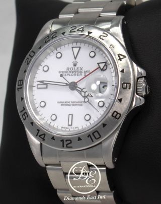 Rolex Explorer II 16570 GMT 40mm Oyster White Dial Men ' s Watch BOX/PAPERS 3