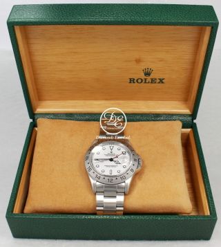 Rolex Explorer II 16570 GMT 40mm Oyster White Dial Men ' s Watch BOX/PAPERS 6