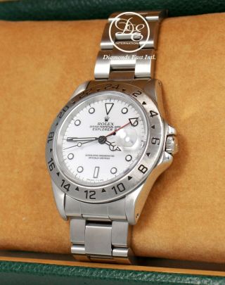Rolex Explorer II 16570 GMT 40mm Oyster White Dial Men ' s Watch BOX/PAPERS 7