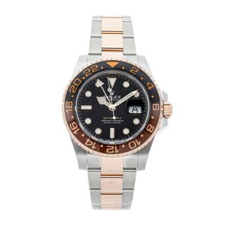Rolex Gmt - Master Ii Rootbeer Auto Steel Gold Men Bracelet Watch Date 126711chnr
