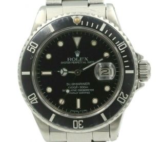 Rolex Oyster Perpetual Date Submariner 16800 Stainless Mens Wristwatch 6353