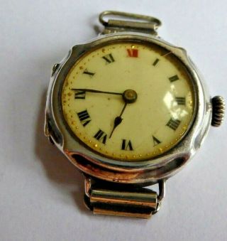 Antique 1920s D&r Glasgow Silver Hand Winding Mechanical Wristwatch Ref 3