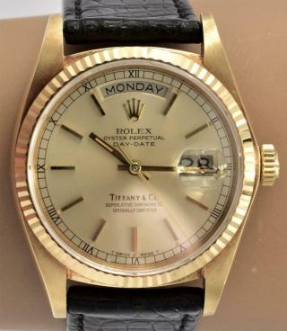 Rare Men ' s Rolex Day Date Wristwatch with Tiffany Dial Ref 18038 6