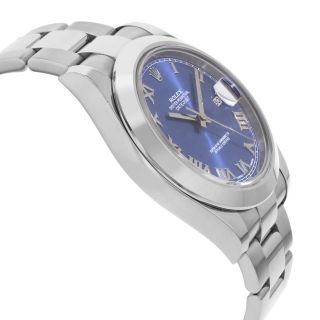 Rolex Datejust II 116300 bro Blue Roman Dial Steel Automatic Men ' s Watch 4