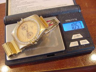 AWESOME MENS 18k SOLID GOLD OMEGA CONSTELLATION DAY DATE 40 DIAMOND BEZEL 10