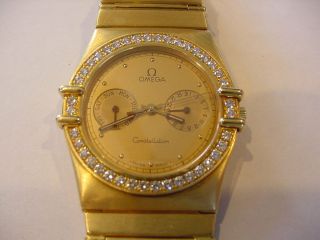 AWESOME MENS 18k SOLID GOLD OMEGA CONSTELLATION DAY DATE 40 DIAMOND BEZEL 3