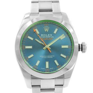 Rolex Milgauss Green Sapphire Blue Index Dial Steel Automatic Men Watch 116400GV 2
