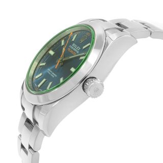Rolex Milgauss Green Sapphire Blue Index Dial Steel Automatic Men Watch 116400GV 3