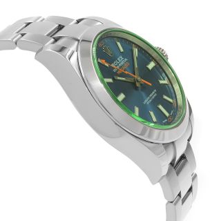 Rolex Milgauss Green Sapphire Blue Index Dial Steel Automatic Men Watch 116400GV 4