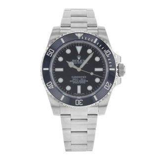Rolex Submariner Black Dial No Date Steel Ceramic Automatic Men Watch 114060
