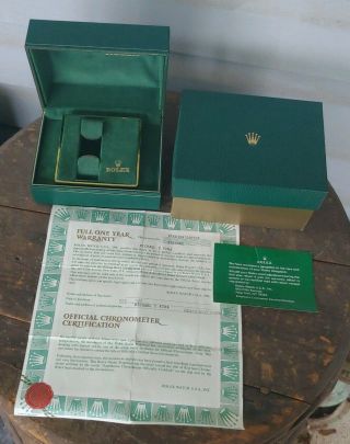 1986 Rolex Oyster Perpetual Green Box Only With Papers