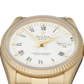 ROLEX OYSTER PERPETUAL DATE 35 18K YELLOW GOLD WATCH 15238 34MM W5959 3