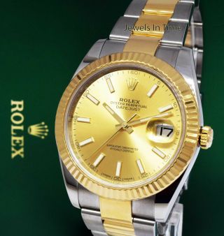 Rolex Datejust 41 18k Yellow Gold/steel Watch Box/papers 2016 126333