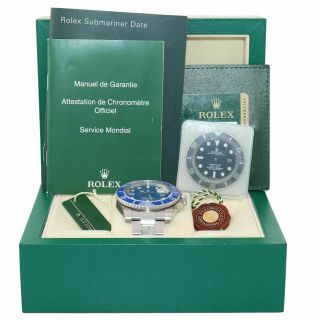 PAPERS Rolex Submariner Date 116610 Steel Blue Dial Smurf Ceramic Watch Box 2