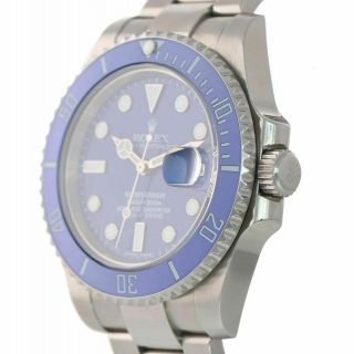 PAPERS Rolex Submariner Date 116610 Steel Blue Dial Smurf Ceramic Watch Box 3