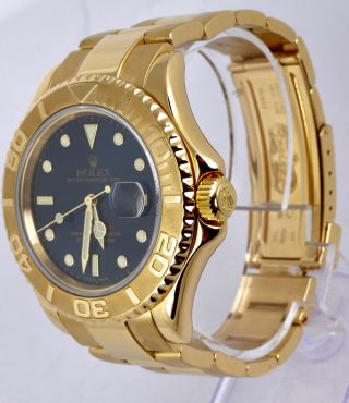 2002 Men ' s Rolex Yacht - Master Blue 16628 18K Yellow Gold 40mm Oyster Date Watch 5