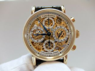Chronoswiss Solid 18k Gold Opus Skeleton Chronograph Watch (watch The Video)