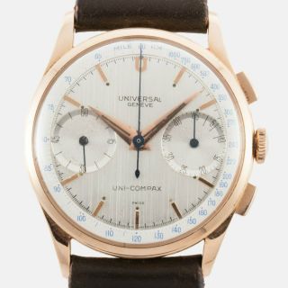 Universal Geneve Uni - Compax 124118 - 5 Solid 18k Rose Gold 35mm Chronograph 2