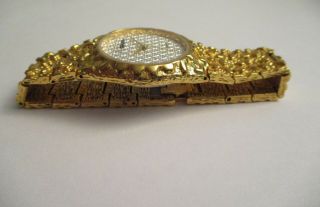 Vintage Mens Women ' s Gruen Quartz Gold Nugget Style Watch 3