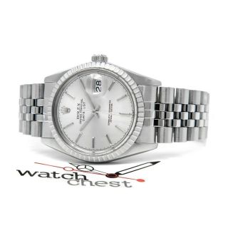Rolex Men ' s Datejust 36MM Stainless Steel 16030 Wristwatch - Silver Index Dial 4