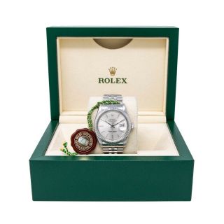 Rolex Men ' s Datejust 36MM Stainless Steel 16030 Wristwatch - Silver Index Dial 7