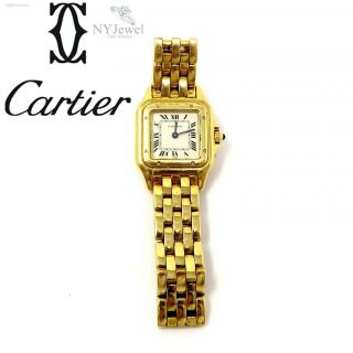 Nyjewel Cartier 18k Solid Gold Panthere Ladies Watch