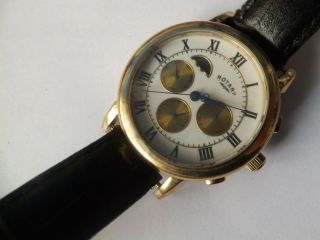A Vintage Stainless Steel Cased Rotary Chronograph Watch With Moonphase