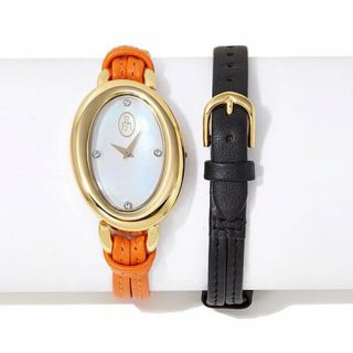Roberto Rfm Viva Capri Interchangeable Orange Black Strap Watch Set Hsn $129