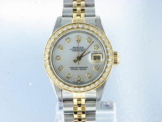 Rolex Datejust Ladies Stainless Steel & Gold Diamond Watch Automatic With Papers