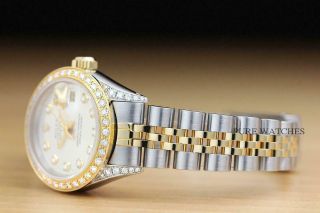 ROLEX LADIES DATEJUST 18K YELLOW GOLD DIAMOND BEZEL,  SILVER DIAL,  AND LUGS WATCH 4