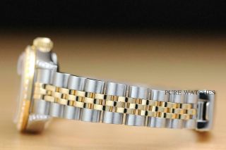 ROLEX LADIES DATEJUST 18K YELLOW GOLD DIAMOND BEZEL,  SILVER DIAL,  AND LUGS WATCH 5