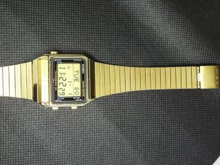 Rare Casio Vintage Digital Watch Data Bank 1985 Gold 262 Db - 500g Tele Memo 50