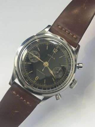 Cyma Vintage Chronograph Clamshell 38mm Valjoux 22 Waterproof 1940 11