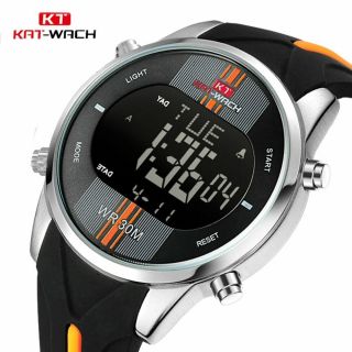 Kat - Wach Brand Men Watch Waterproof Sport Watch Outdoor Silicone Strap Led Digit