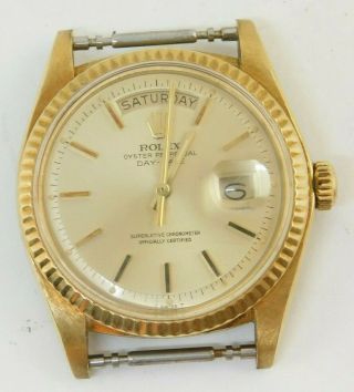 Mens 1972 Rolex President Oyster Perpetual 18k Yellow Gold Watch 26 Jewels 1803