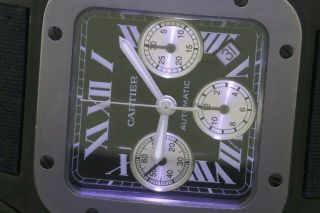 Cartier Santos 100 large Titanium PVD automatic chronograph men ' s watch 2