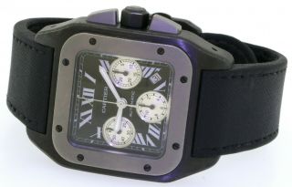 Cartier Santos 100 large Titanium PVD automatic chronograph men ' s watch 3