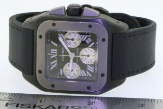 Cartier Santos 100 large Titanium PVD automatic chronograph men ' s watch 5