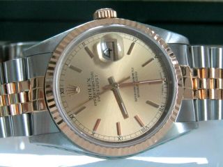 Pre Owned Authentic Rolex Mens Oyster Perpetual Date Just Chronometer Two Tone 2